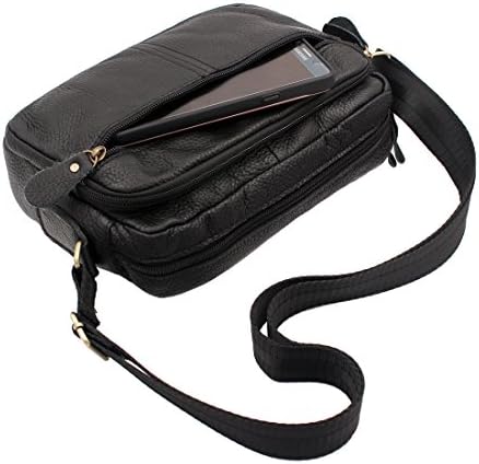 Vidlea Basic Black Leather Cross body messenger bag School day bag