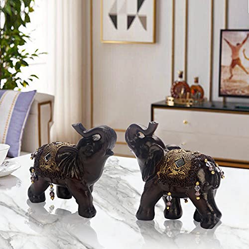 Elephant Figurine Accent Statue Decorations HandMade Sculpture Ornaments Elephants Statues for