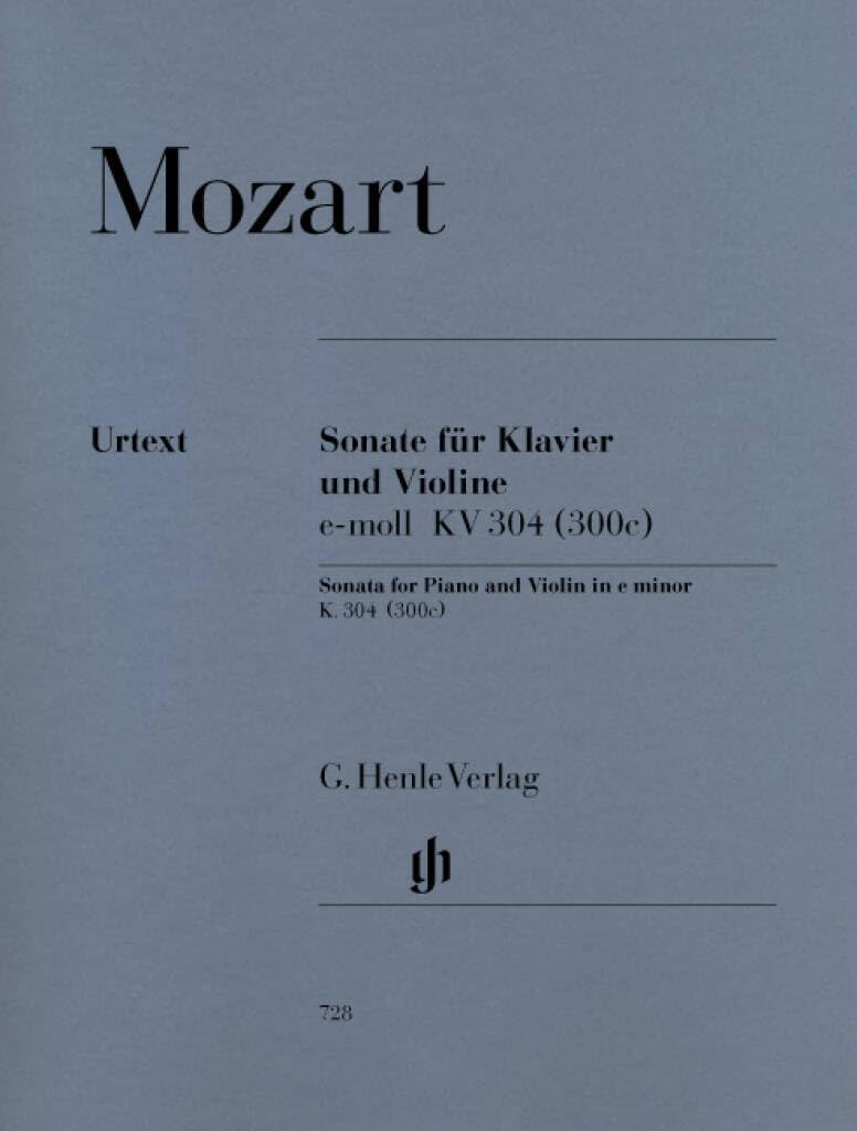 Violin Sonata e minor KV 304 (300c) - violin and piano - (HN 728): Instrumentation: Violin and Piano