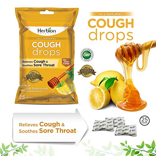 Herbion Naturals Cough Drops with Honey Lemon Flavor 25Ct Pouch