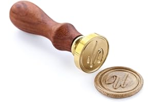 Wax Seal Stamper, VOOSEYHOME Initial Handwritten Letter Alphabet U Stamp with Rosewood Handle, Decorating on Invitations Mail Envelopes Sealers Cards Books for Birthday Themed Party Wedding Signature