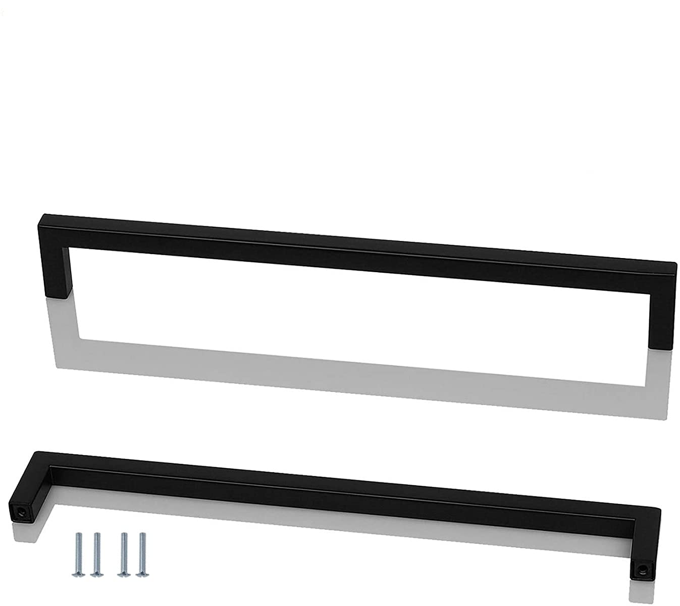 ANSIEDIO 2 Pack Black Stainless Steel Cupboard Handles - 320mm Kitchen Cabinet Door Handles Furniture Drawer T Bar Pulls