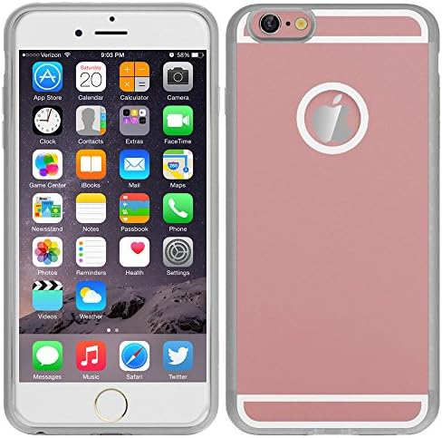 [1A Upgrade] OSSU iPhone 6+ 6S+ Plus Qi Wireless Charging Receiver Phone Case Charger Back Cover with Flexible Lightning Connector (Rose Gold)