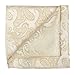 KissTies Cream Champagne Tie Set: Paisley Necktie + Pocket Square + Gift Box
