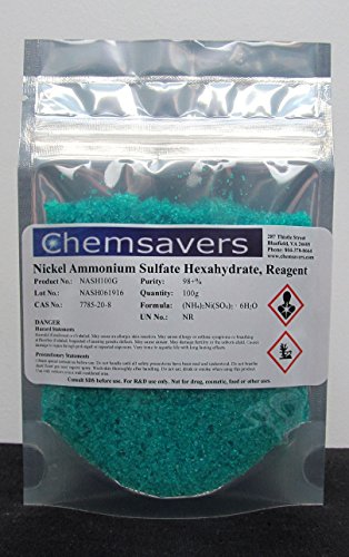 Nickel Ammonium Sulfate Hexahydrate, Reagent, 98+%, 100g