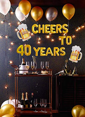 JeVenis-Set-of-18-Cheers-To-40-Years-Balloons-Cheers-To-40-Years-Banner-Cheers-Beers-to-40-Years-Banner-40th-Birthday-Party-40th-Anniversary-40th-Birthday-Sign-40th-Birthday-Decor-40th-Party-Banner