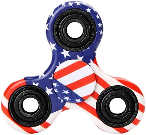 Focus Spinner -The Anti-Anxiety 360 Spinner Helps Focusing Fidget Toy [Non 3D Figit] Tri-Spinner EDC Focus Toy for Kids &amp; Adults - Stress Reducer Relieves ADHD Anxiety Ceramic Bearing (American Flag)