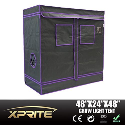 Xprite Mylar 100% Reflective Hydroponic Grow Tent for Indoor Plant Growing (48â€x24â€œx48â€ (LxWxH) - 2Door)