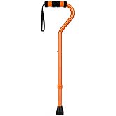 Sky MedSupply Int'l Corp Standard Offset Walking Cane Adjustable, Aluminum Orange, 0.64 Pound