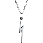 Sterling Silver Lightning Bolt Necklace Dainty Charm Jewelry Handmade Gift 18 Inch Chain