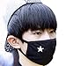 Unisex Anti-dust Solid Black White Star Cotton Earloop Face Mouth Mask Muffle 2pcs