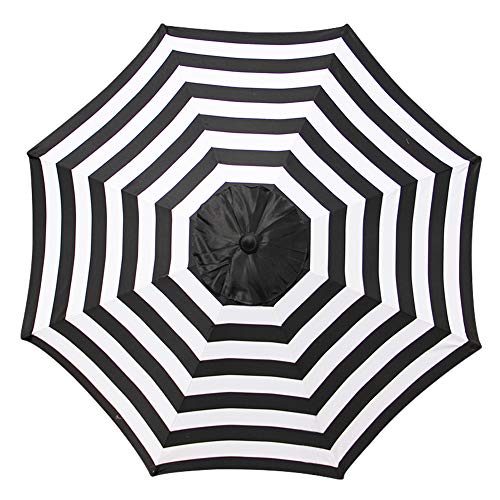 Blissun 9 Outdoor Aluminum Patio Umbrella Striped Patio Black And White Ebay