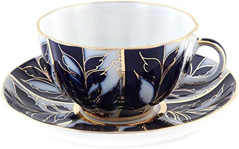 Lomonosov Porcelain Tea Cup and Saucer Set Winter Night 2pc by Lomonosov Russia