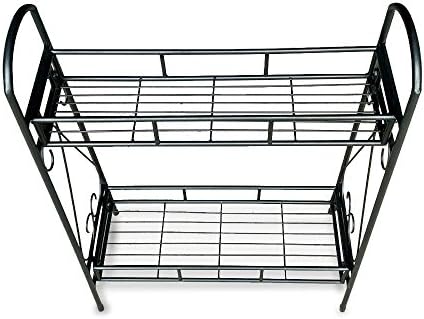 2 TIER Metal Shelves Indoor Plant Stand Display Flower Pots Racks Outdoor Garden
