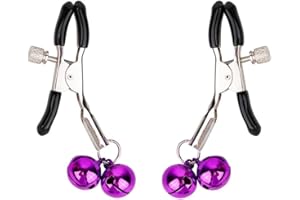 AXAXLY Body Clamp for Women Stainless Steel Non Piercing Body Ring with Bells Adjustable Clamps Clip Faux Body Piercing Jewelry - 2 Pcs