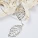 Jane Stone Fashion Pendant Necklace Leaf Y Shaped Statement Jewelry for Women Girls(Fn1454-Silver Tone)