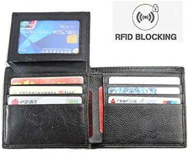 Ogem Men's RFID Blocking Leather Trifold Wallet with Credit Card Protector
