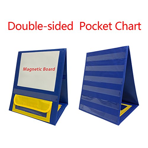 Godery Desktop Tabletop Pocket Chart Stand, Double Sided Small