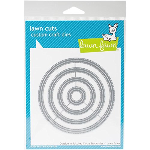 Lawn Fawn Lawn Cuts Custom Craft Die - Outside In Stitched Circle Stackables (LF1441)