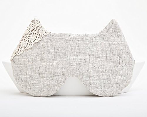 White Cat Sleep Mask, Cat Lover Gift, Soft Eye Mask for Traveling, Valentines Day Gift for Her