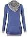 Timeson Women's Long Sleeve Cowl Neck Pullover Kangaroo Pocket Knitted Sweatshirt (XX-Large, Blue)