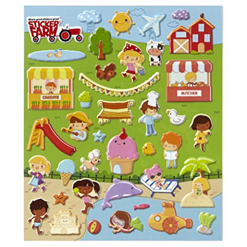 6 Sticker+Farm+Travel+Size+Reusable+Collecting