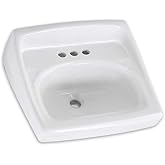 American Standard 0355.012.020 Lucerne Wall-Mount Lavatory Sink with 4-Inch Faucet Holes, White