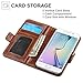 Galaxy S6 Edge Case, ACLUXS Wallet Leather Case [ GENUINE LEATHER of COWHIDE ] (LIFE TIME WARRANTY) for Samsung Smartphone Phone S6 Edge Stand Carrying Style 100% Handmade (BROWN)