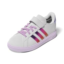 adidas Grand Court 2.0 Elastic Lace Sneaker, Chalk
