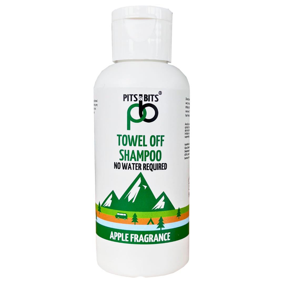 Pits and Bits Rinse Free Shampoo, Apple Fragrance, No Additional Water Or Rinsing Required 100ml