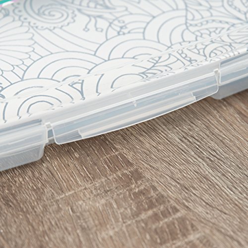 IRIS USA 10 Pack Clear Scrapbook Paper Storage Boxes, Portable Craft and Art Project Case for 12