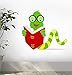 Wallmonkeys Happy Worm Reading Book Wall Decal Peel and Stick Graphic | Great Stickers for Nursery, Bedroom and Classrooms | Will Not Damage Your Walls or Leave Any Residue