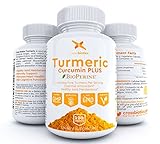 Crossbiotics Turmeric Curcumin + Bioperine - 2 MONTH Supply - 120 Capsules! Gelatin Free 1200mg Antioxidant, Anti-Inflammatory, Joint, Heart Health, 95% Curcuminoids + Black Pepper - All Natural!