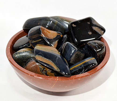 Natural Blue Tiger Eye Cabochon Pebbles Chatoyant Gemstone Mineral Cabs Polished Quartz Crystal Hawk's Eye Tumbled Stone from Africa - 5 PCS