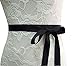 E-Clover Bridal Crystal Rhinestone Wedding Dress Sash Belt With Ribbon (Black)