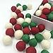 Christmas Felt Balls Red Green White 80pc 2cm DIY Felted Pom Pom Garland Wool Balls