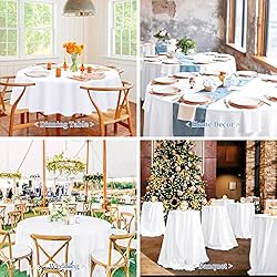 Pesonlook 12 Pack Round Tablecloth White Polyester