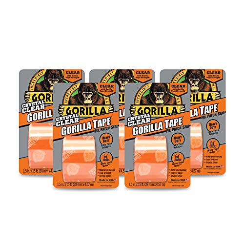 Gorilla Crystal Clear Repair Duct Tape, 1.88