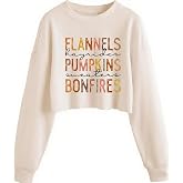 Etyonfy Womens Halloween Crop Sweatshirt Funny Fall Witch Spooky Pumpkin Graphic Pullover Long Sleeve Shirt