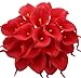 Duovlo 20pcs Calla Lily Bridal Wedding Bouquet Lataex Real Touch Artificial Flower Home Party Decor (Red)
