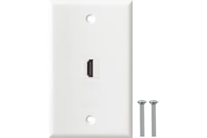 BNPUHIU HDMI Wall Plate, 1 Port 4K HDMI Keystone Female to Female Wall Plate-White