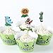 24pc Plants Vs Zombies Garden Warfare Cupcake Toppers & Wrappers birthday party favor Birthday, Halloween Party Favors,Cake Decoration Supplies, Serve 12.