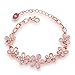 Boosic Adjustable Cats Eye Opal & Crystals Bracelet Rose Gold Plated For Women