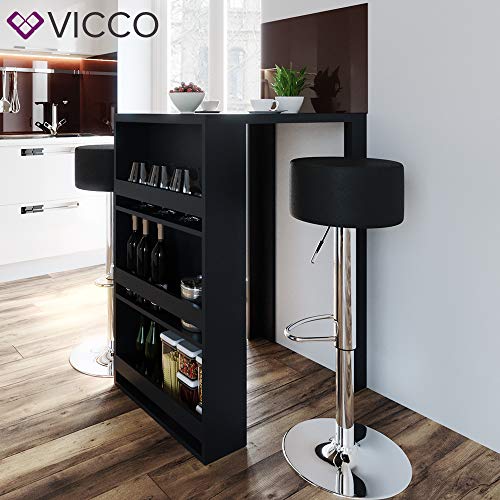 Vicco Bartisch Bar Weiß Anthrazit Tresen Bartresen Stehtisch Tisch Tresentisch Bistrotisch Küche mit 3 extra Fächern… – Bild 6