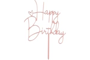 PLAP Happy Birthday Cake Topper Cake Decoration Birthday Cake Supplies (Pink cake topper)