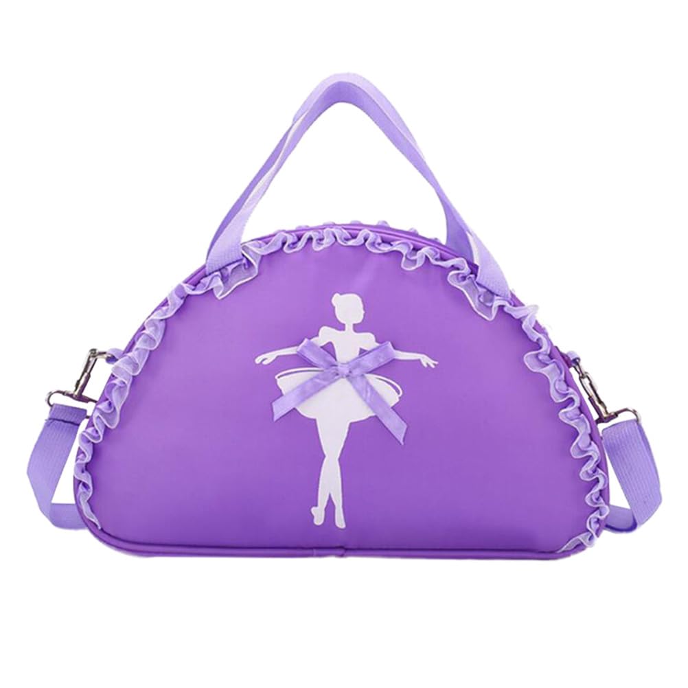 PACKOVE 1 Pc Kids Dance Bag Versatile Handbags Lace Ballet Storage for Ballerinas Diagonal Embroidery Ballet Duffle Purple Oxford Cloth Child Fashion Shoulder s