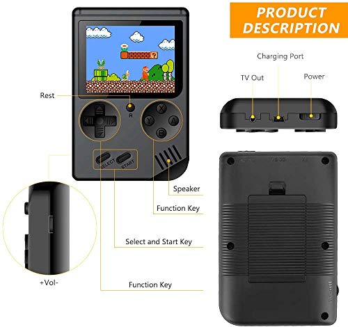 LINGSFIRE Handheld Game Console, 168 Classic Games Retro Video Game Console for Kids Boys and Adults, Comes with Extra Joystick, AV Cable for TV - Thumbnail 5