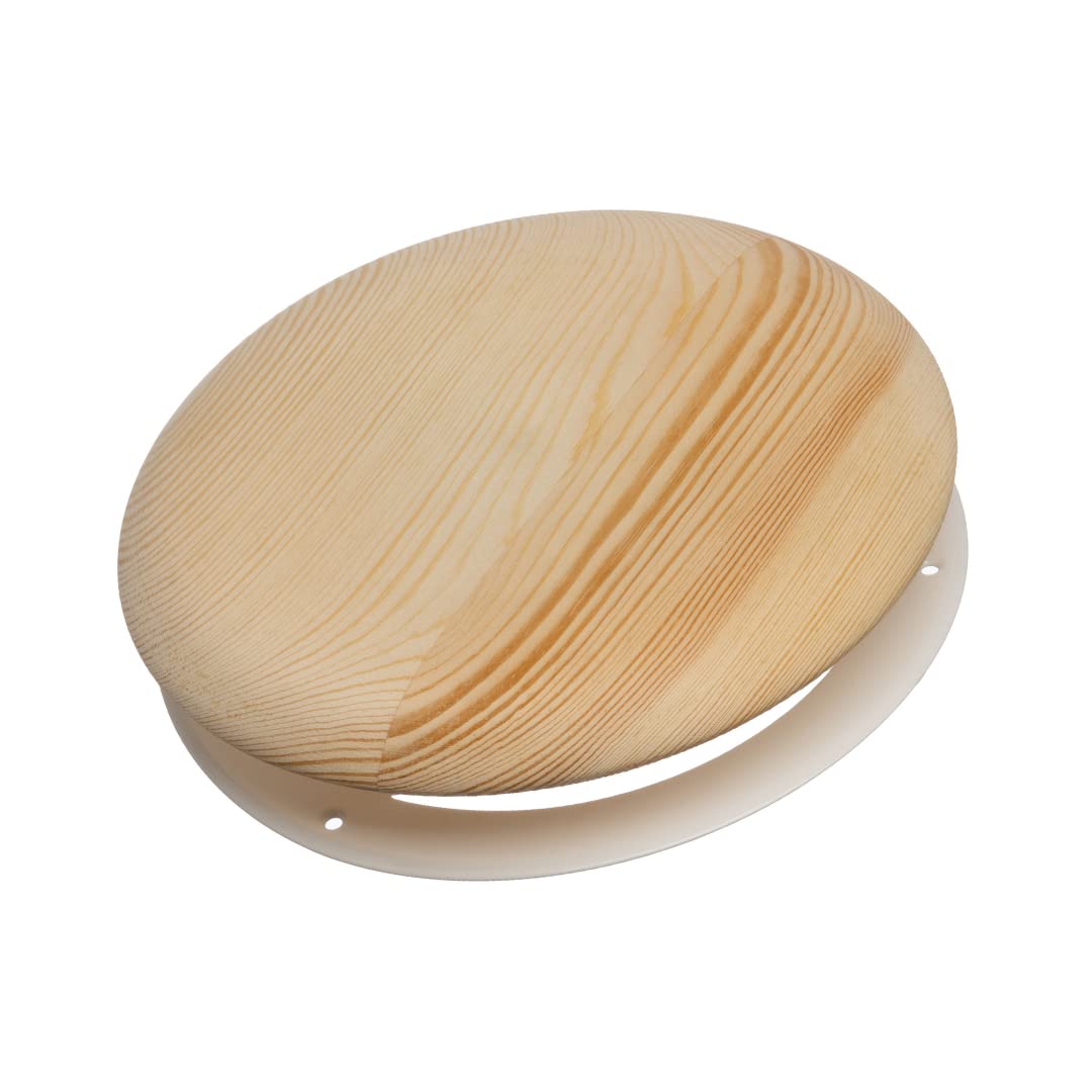 EUROPLAST Ø 160mm - 6.3 inch Universal Supply and Extract Diffuser for Sauna - Adjustable Air Valve for Wall and Ceiling - Ventilation Cover - Wooden