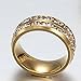 FuZhiBang NL10 Mens Womens 8MM Titanium Stainless Steel High Polished 18K Gold Plated Channel Set Cubic Zirconia CZ Promise Engagement Band Unisex Gold Wedding Ring Comfort Fit, Size 6-13 (8, Gold)