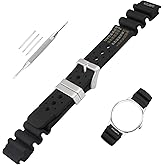 Topuly 20mm 22mm 24mm Rubber Watch Band Compatible for Citizen Hyper Aqualand Duplex Promaster Men's Dive Silicone Strap Wirstband accessories replacement for Men and Women